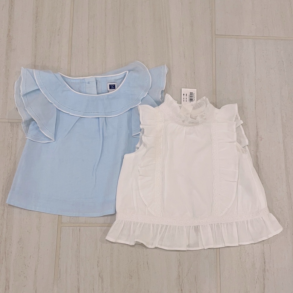 Blue and White Janie and Jack Shirts